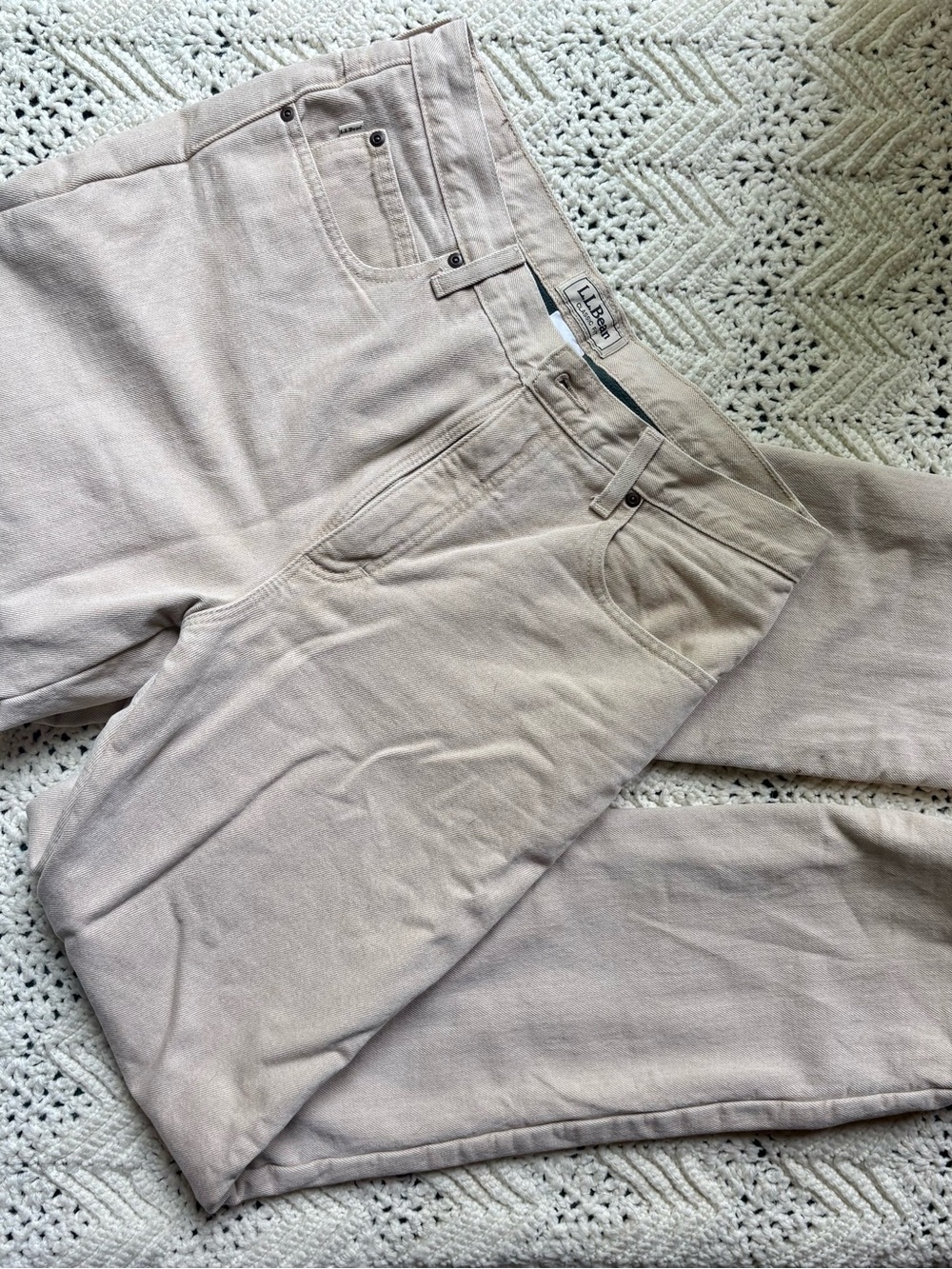 L.L. Bean Men’s Light Tan Chinos Fleece Lined